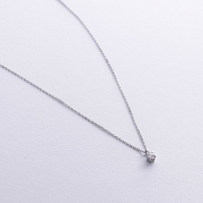 Колье в белом золоте с бриллиантом 719321121 №3