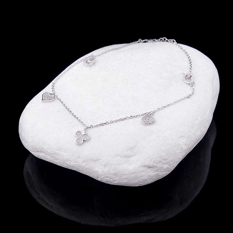 Серебряный браслет на ногу с фианитами 14938 Серебряный браслет на ногу с фианитами 14938 от ювелирного магазина Оникс