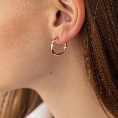 Серьги - кольца в желтом золоте с08488 №2