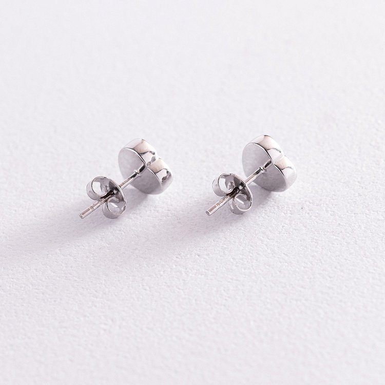 Золотые серьги - пусеты "Сердечки" с опалом с07745 от ювелирного магазина Оникс - 4