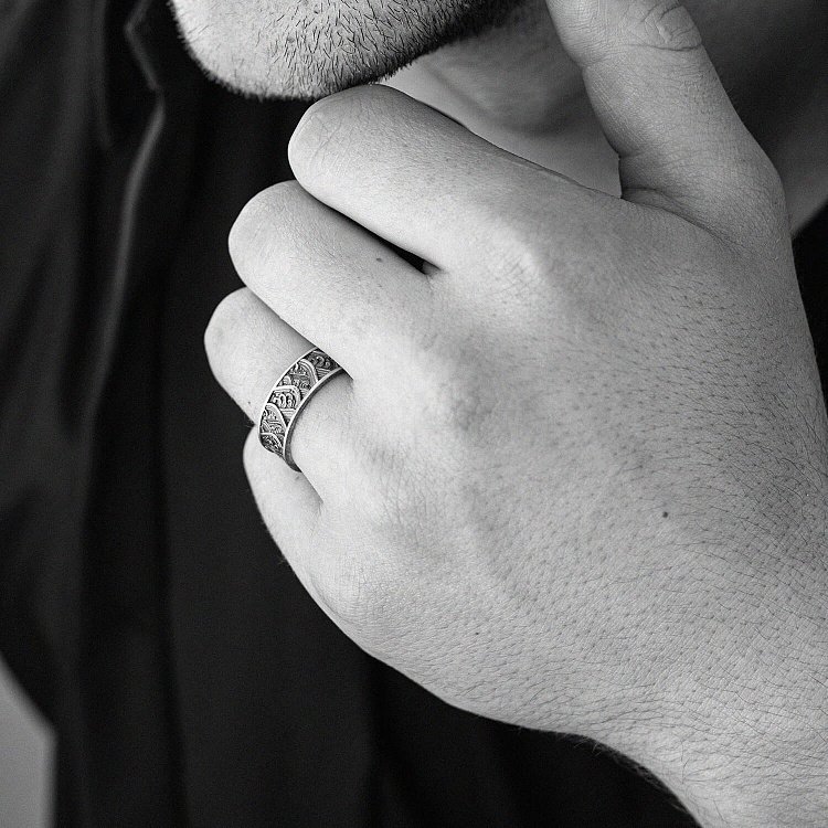 Срібна каблучка "Японські хвилі" 7019 від ювелірного магазину Онікс - 7