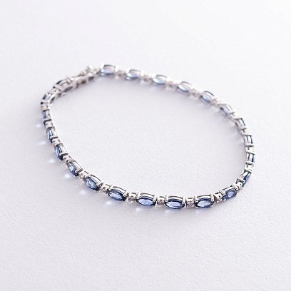 Золотий браслет з сапфірами і діамантами Б-1