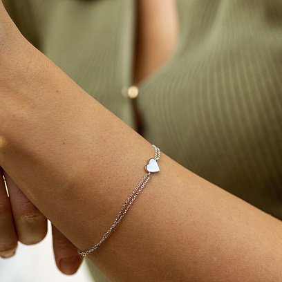 Браслет "Сердце" в белом золоте б04550 №3