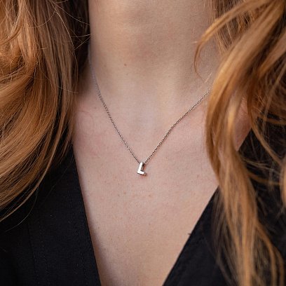 Серебряное колье с буквой "L" 1105 L №2