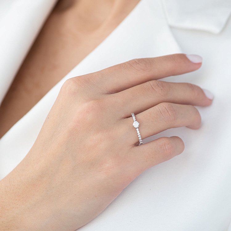 Помолвочное золотое кольцо с бриллиантами JR99581 от ювелирного магазина Оникс - 1