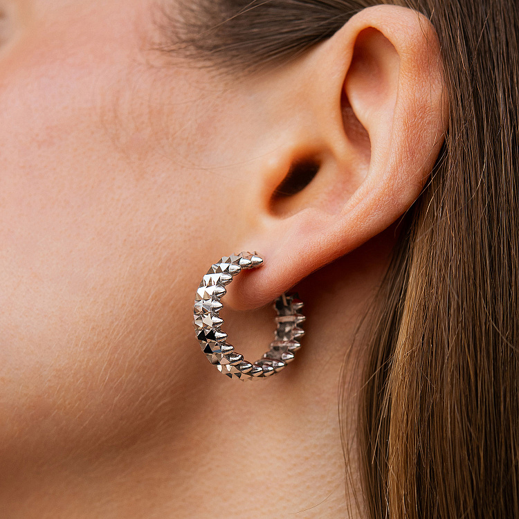 Серьги - кольца "Pauline" в белом золоте с09496 от ювелирного магазина Оникс - 4