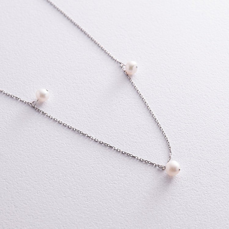 Кольє з перлами (біле золото) кол02399 від ювелірного магазину Онікс - 4