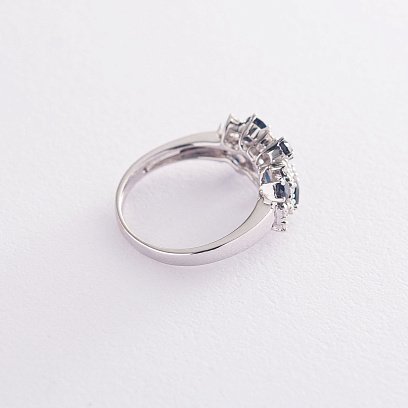 Золотое кольцо с сапфирами и бриллиантами R3843Scha №3