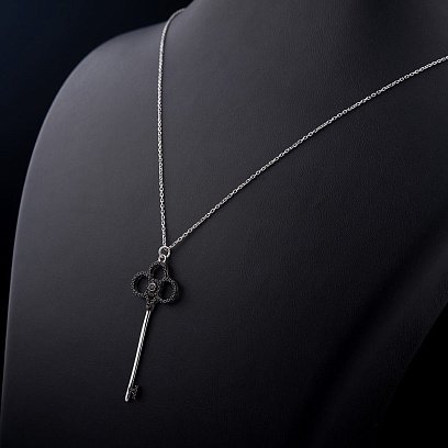Серебряное колье "Ключик" (фианиты) 18471 №4