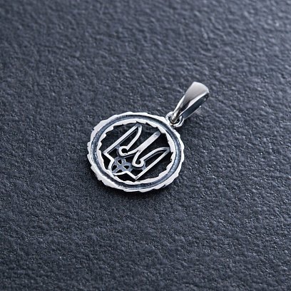 Серебряный кулон "Герб Украины - Тризуб" 1060 №4