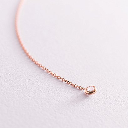 Золоте кольє - краватка з фіанітами кол02096 №5