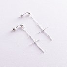 Срібні сережки - пусети "Хрестики" 122802 от ювелирного магазина Оникс - 2