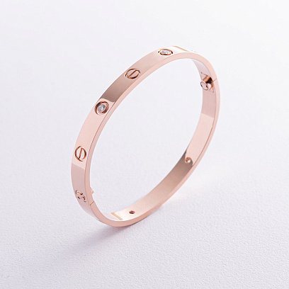 Жорсткий браслет "Love" з діамантами (червоне золото) 546601321 №10