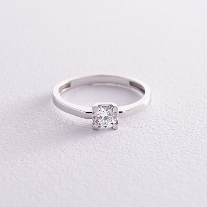 Золотое помолвочное кольцо с фианитом к07177 №3