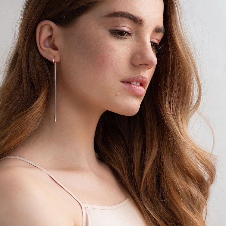 Срібні сережки "Мить" 122693 від ювелірного магазину Онікс - 4