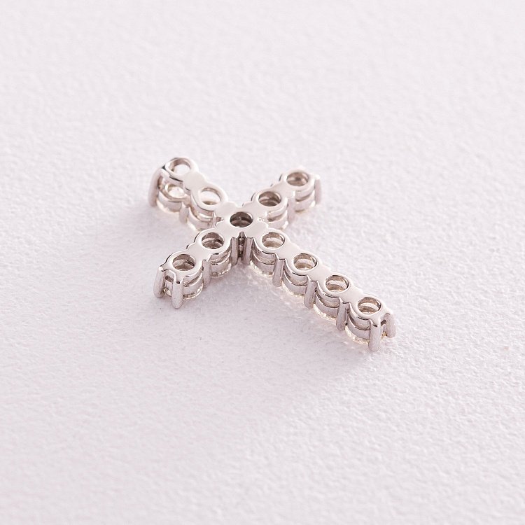 Хрестик у білому золоті з діамантами пб0286nl від ювелірного магазину Онікс - 2