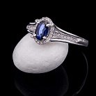 Золотое кольцо с синим сапфиром и бриллиантами C01299R от ювелирного магазина Оникс - 5