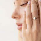 Золотое кольцо "Клевер" с фианитами к07005 от ювелирного магазина Оникс - 1