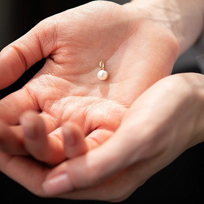 Кулон с жемчужиной в желтом золоте п03778 №2