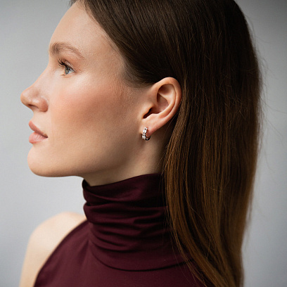 Золотые серьги с бриллиантами сб0618lg №2