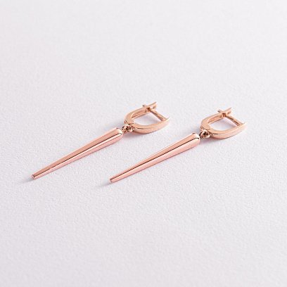 Серьги "Восторг" в красном золоте с07836 №4