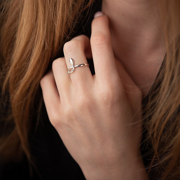 Кольцо "Змея" в белом золоте к07427 от ювелирного магазина Оникс - 2