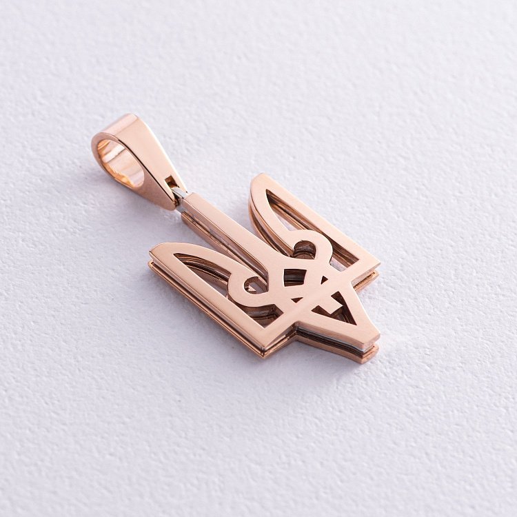 Кулон Герб Украины "Тризуб" в красном золоте 125682400 от ювелирного магазина Оникс - 2