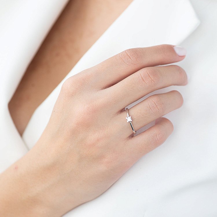 Заручальна золота каблучка з діамантом RS05866 від ювелірного магазину Онікс - 3