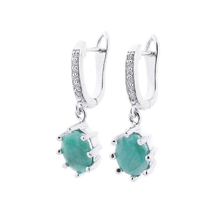 Серьги (изумруд) 121581 от ювелирного магазина Оникс - 3