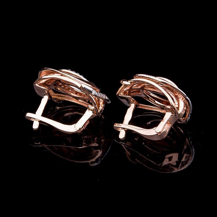 Золоті сережки з фіанітами с03925 від ювелірного магазину Онікс - 2