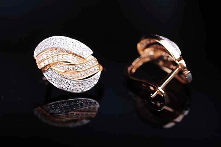 Серьги (фианиты) с02474 от ювелирного магазина Оникс - 1