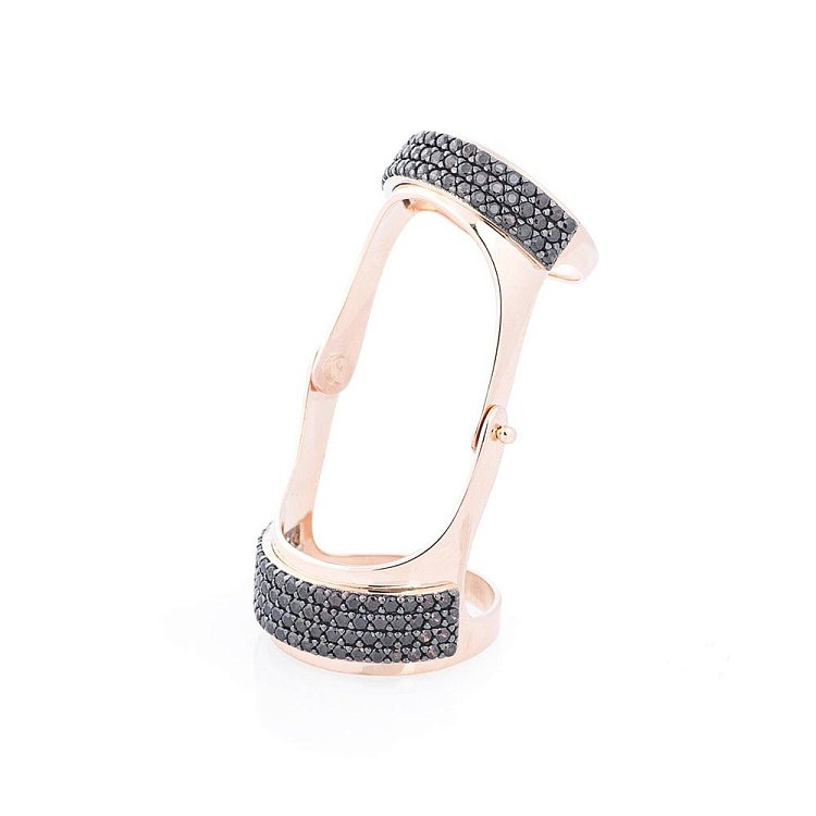 Золота каблучка на фалангу з фіанітами к05248 від ювелірного магазину Онікс - 1