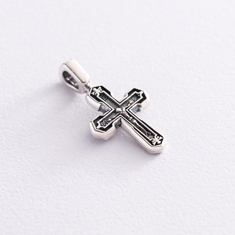 Срібний хрестик з розп'яттям 132478 від ювелірного магазину Онікс