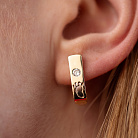 Золотые серьги "Ножки младенца" (фианиты) с08648 от ювелирного магазина Оникс - 3