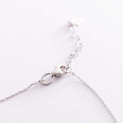 Серебряное колье (разноцветные фианиты) 181115 №5