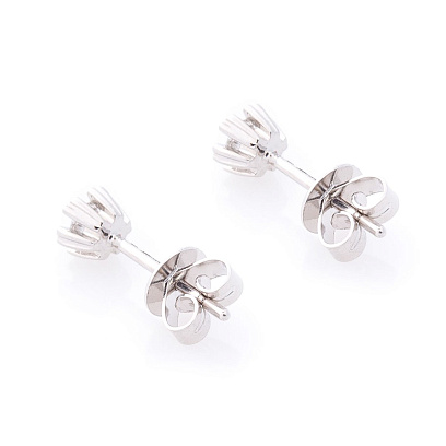 Золоті сережки-пусети з діамантами сб0083са №3