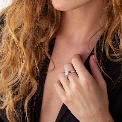 Кольцо в белом золоте с бриллиантами к554 №6