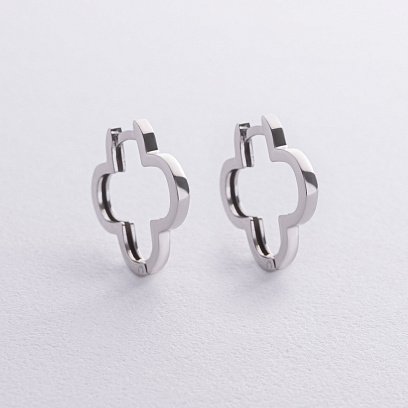 Серьги "Клевер" в серебре 122755 №4