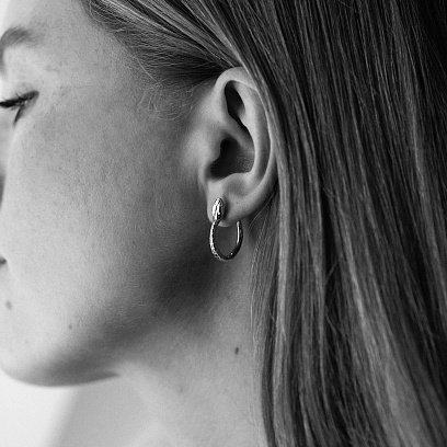 Серьги "Змеи" в белом золоте с08486 №4