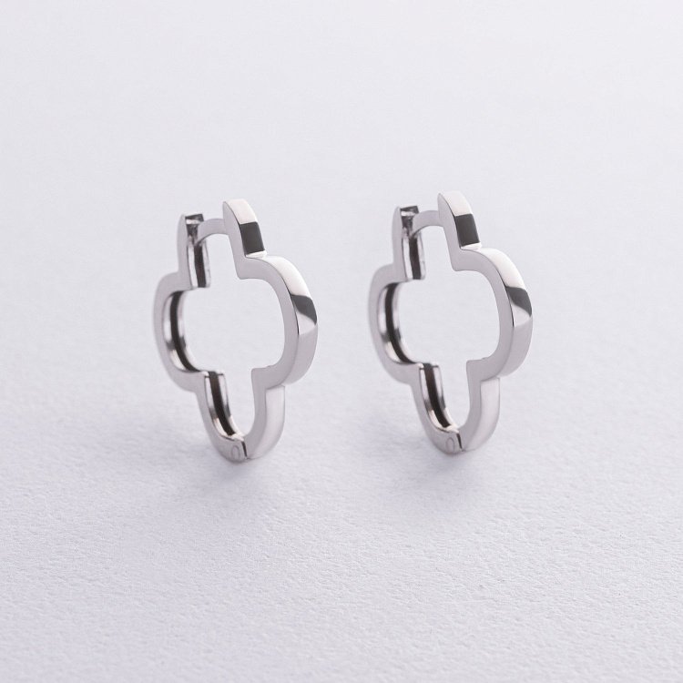 Серьги "Клевер" в серебре 122755 от ювелирного магазина Оникс - 5