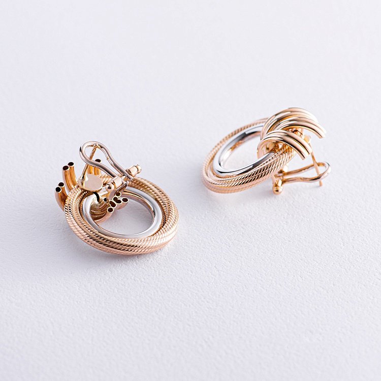 Золоті сережки "Кільця" с06100 від ювелірного магазину Онікс - 5