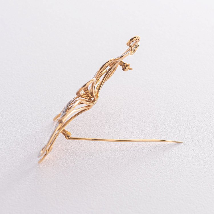 Золотая брошь с бриллиантами зкит1237 от ювелирного магазина Оникс - 1