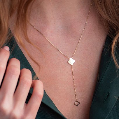 Кольє "Конюшина" в жовтому золоті кол01905 №5