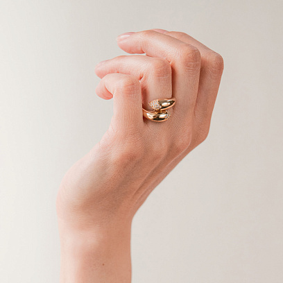 Каблучка "Rosemarie" у жовтому золоті (фіаніти) к08273 №2