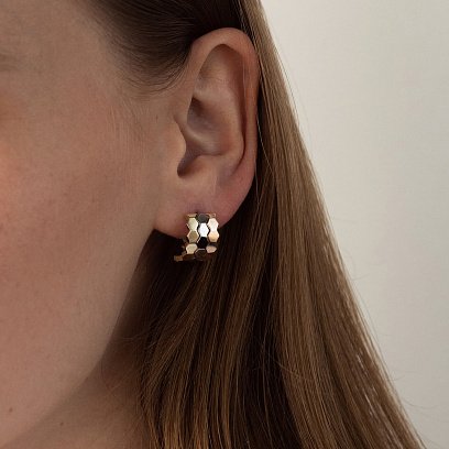 Золотые серьги на английской застежке с06162 №6