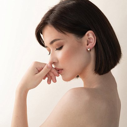 Сережки "Ризик" в жовтому золоті с06953 №3