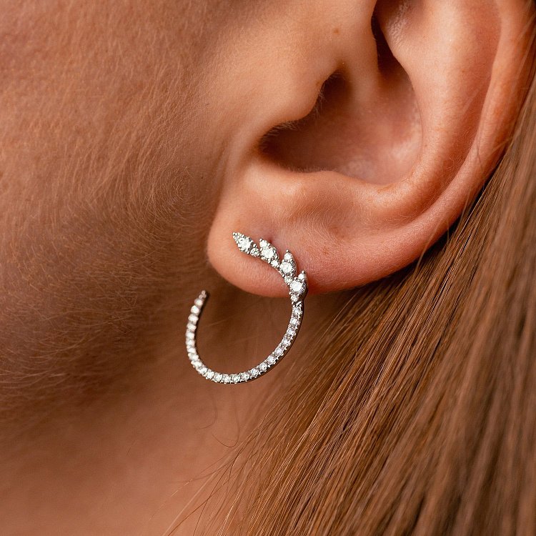 Золотые серьги - пусеты "Liana" с бриллиантами сб0539cha от ювелирного магазина Оникс - 2