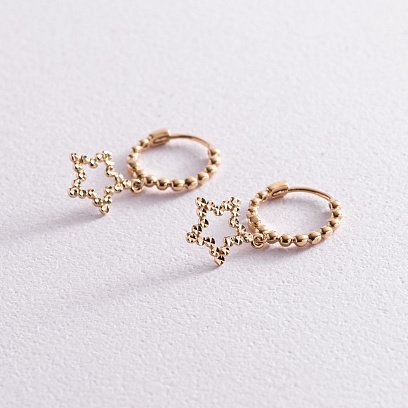 Золоті сережки "Зірочки" с07600 №3