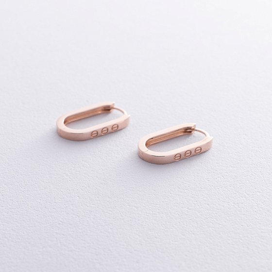Серьги "Love" в красном золоте с08608 №4