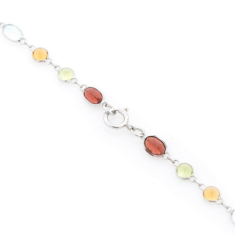 Золоте кольє (аметист, цитрин, уваровит, піроп, топаз) колб0022sp від ювелірного магазину Онікс - 1